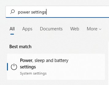 Power Settings Power Settings