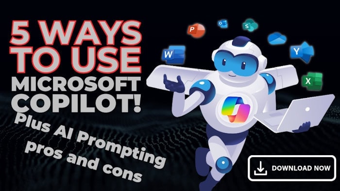 AI-powered chatbot assisting with Microsoft CoPilot integration in business workflows.